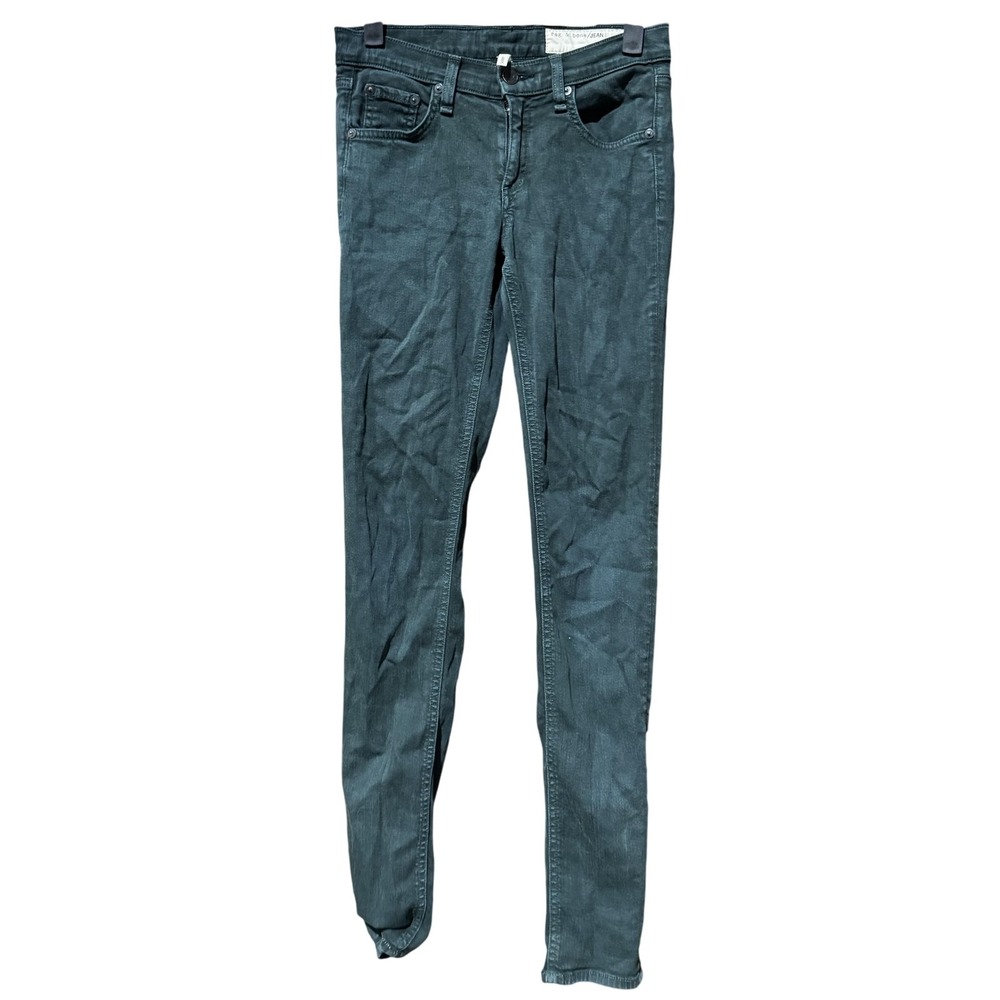 Rag & Bone Jeans Womens 24 Green Skinny Mid Rise Stretch Denim Pants Casual